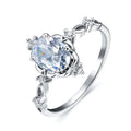 Charm Gold Silver Color Wedding Ring White Opal Oval Stone Engagement Ring Cute Female Blue Green Purple Crystal Rings For Women