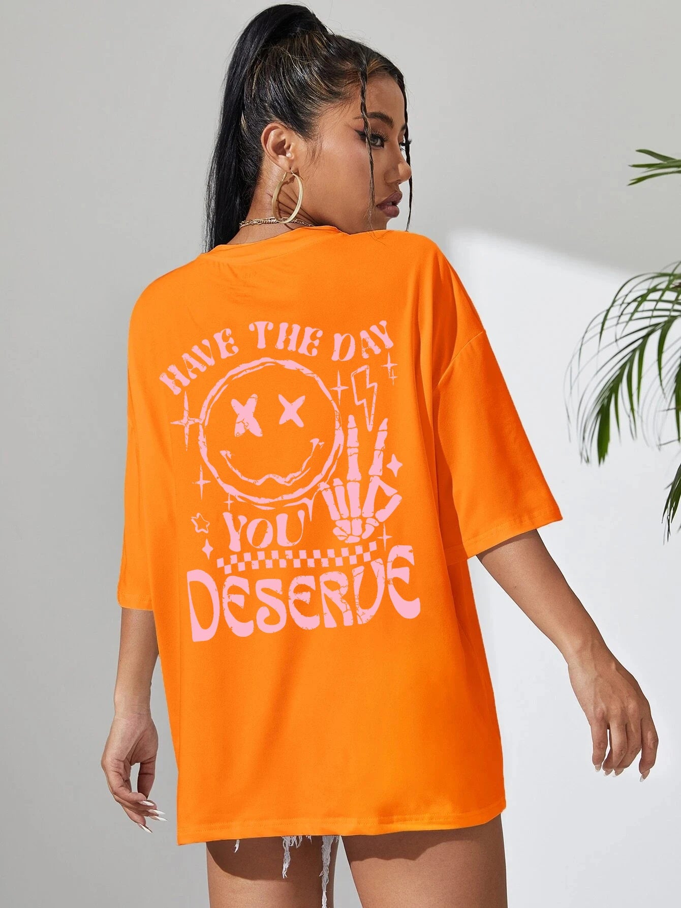 Have The Day You Deserue Letter Graphic Women T-Shirt Cotton Sport T Shirt Soft Breathable Clothes Oversized Casual Short Sleeve