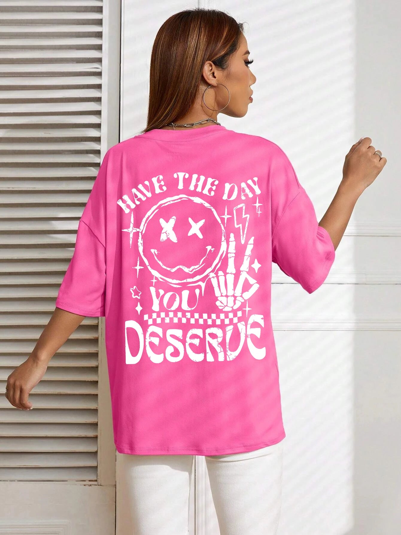 Have The Day You Deserue Letter Graphic Women T-Shirt Cotton Sport T Shirt Soft Breathable Clothes Oversized Casual Short Sleeve