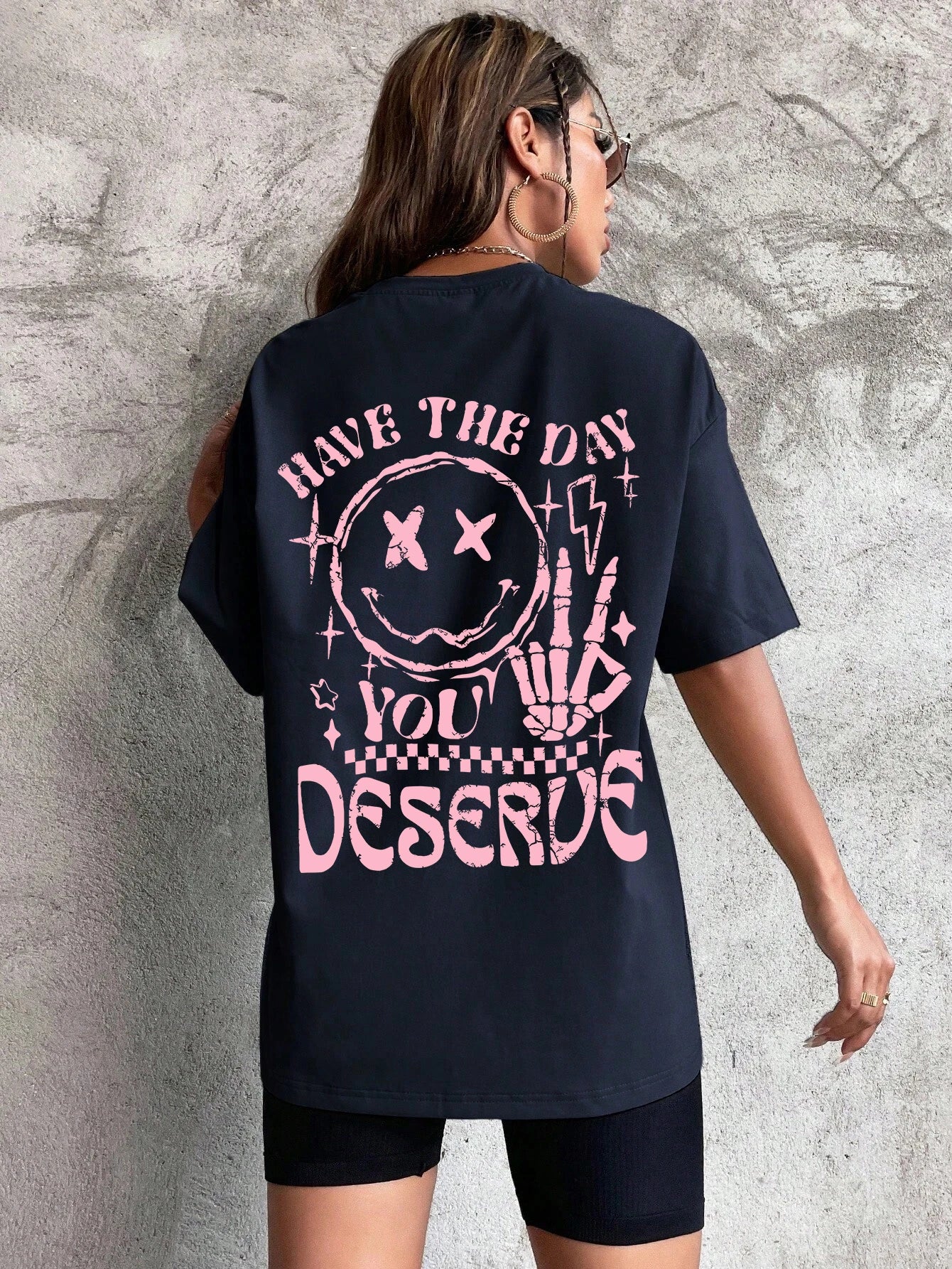 Have The Day You Deserue Letter Graphic Women T-Shirt Cotton Sport T Shirt Soft Breathable Clothes Oversized Casual Short Sleeve