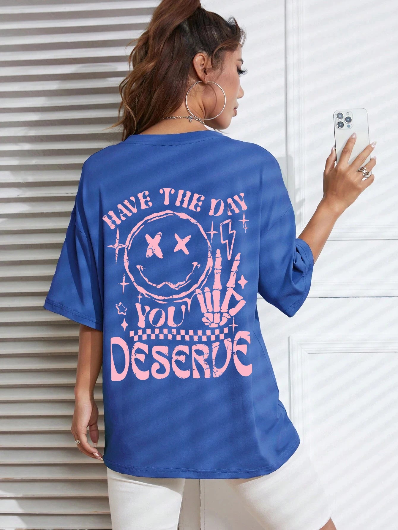 Have The Day You Deserue Letter Graphic Women T-Shirt Cotton Sport T Shirt Soft Breathable Clothes Oversized Casual Short Sleeve