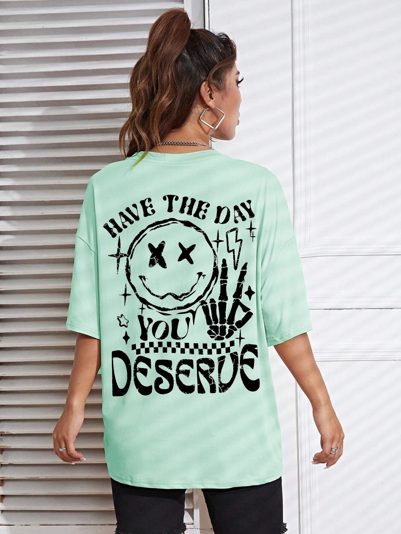 Have The Day You Deserue Letter Graphic Women T-Shirt Cotton Sport T Shirt Soft Breathable Clothes Oversized Casual Short Sleeve