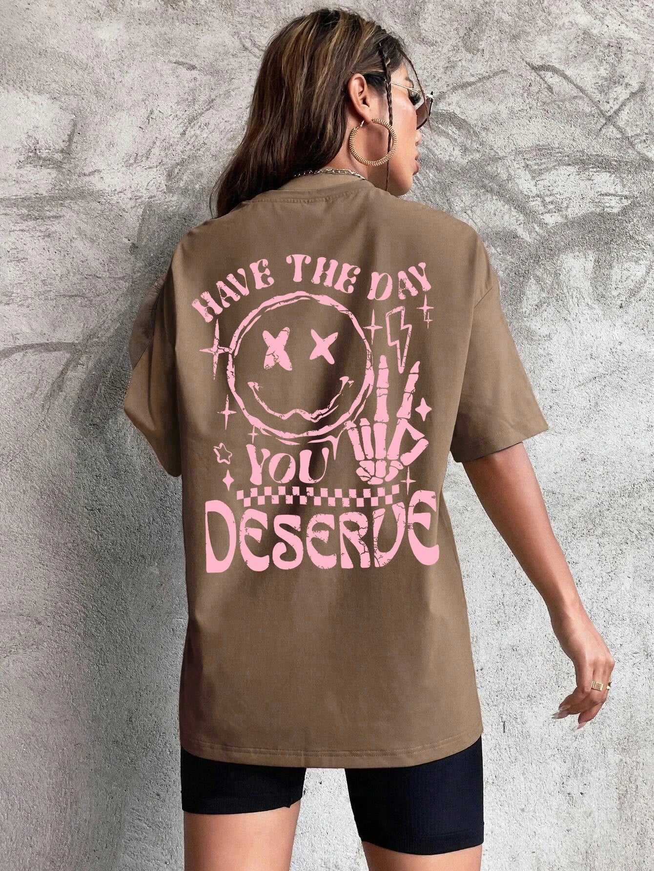 Have The Day You Deserue Letter Graphic Women T-Shirt Cotton Sport T Shirt Soft Breathable Clothes Oversized Casual Short Sleeve