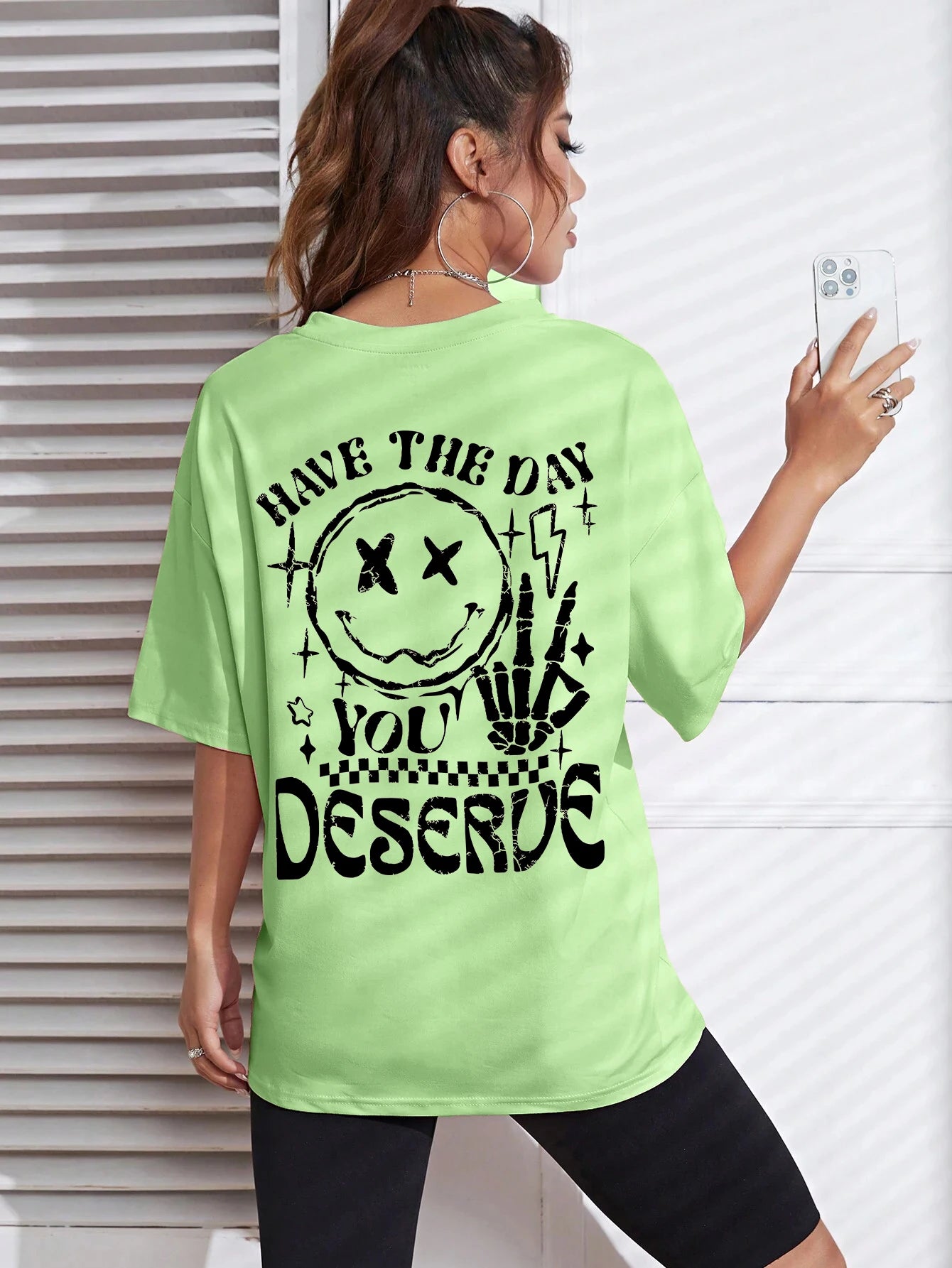 Have The Day You Deserue Letter Graphic Women T-Shirt Cotton Sport T Shirt Soft Breathable Clothes Oversized Casual Short Sleeve