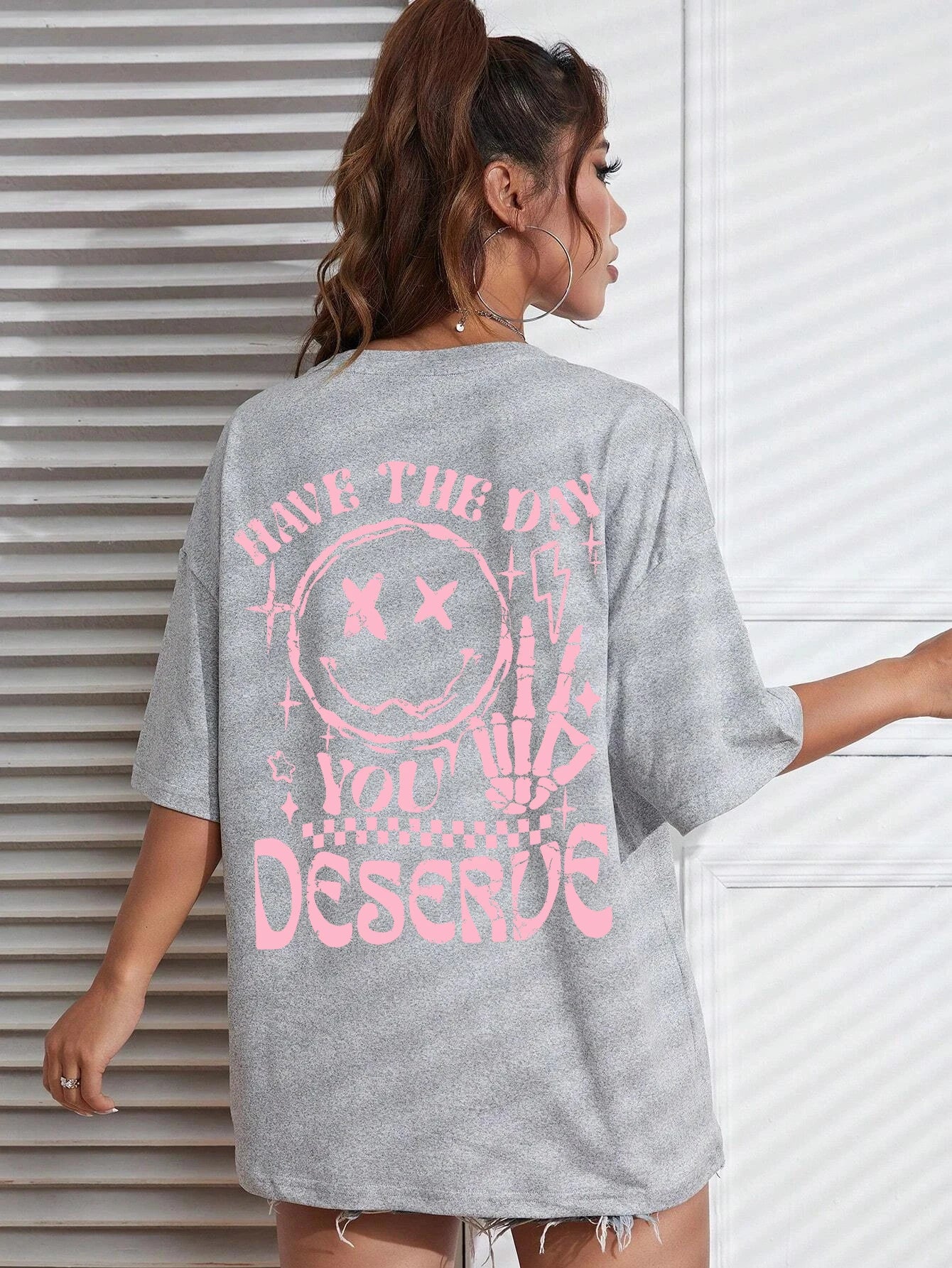 Have The Day You Deserue Letter Graphic Women T-Shirt Cotton Sport T Shirt Soft Breathable Clothes Oversized Casual Short Sleeve