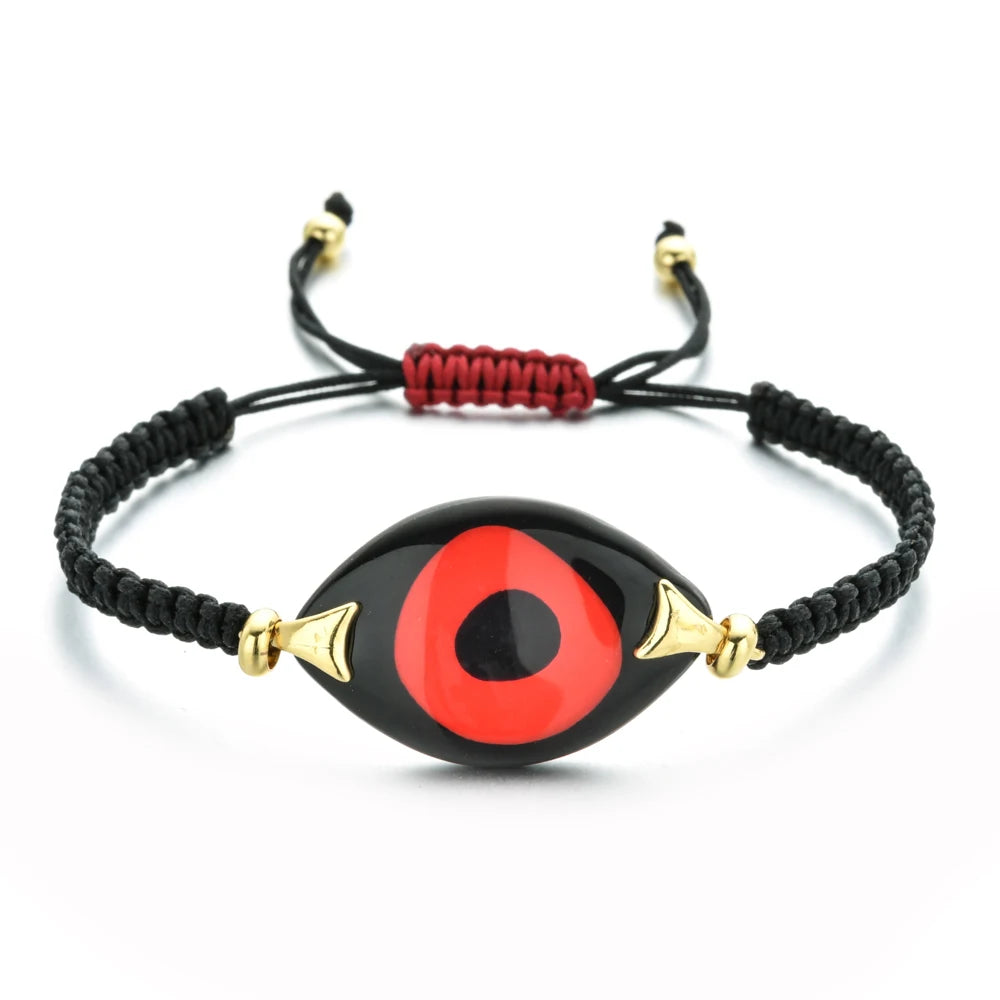 ZMZY Boho Evil Eye Bracelets Handmade Braided Chain Lucky Jewelry Big Eye Trendy New Fashion Gifts For Women Men