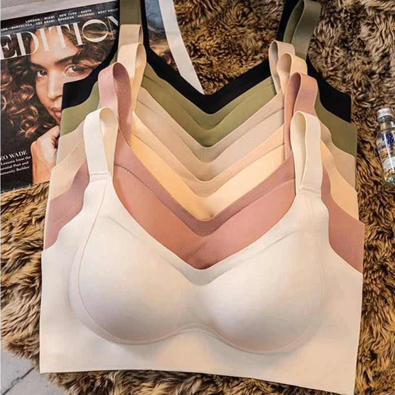 High-Quality Traceless Beautiful Back Jelly Rubber Underwear for Women with Small Breasts, Clumping and Anti-Sagging Sports Bra