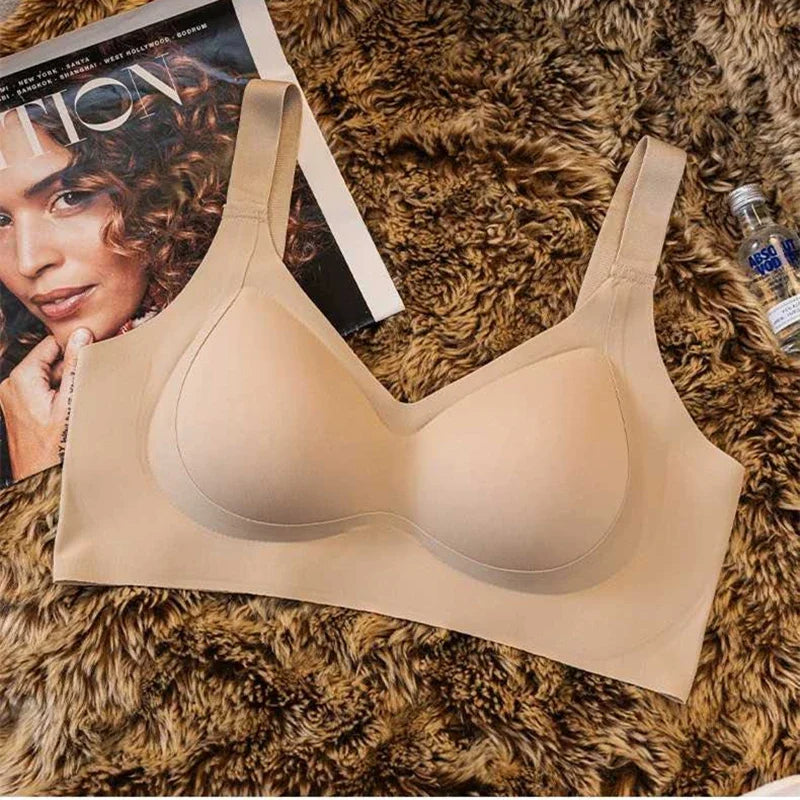 High-Quality Traceless Beautiful Back Jelly Rubber Underwear for Women with Small Breasts, Clumping and Anti-Sagging Sports Bra